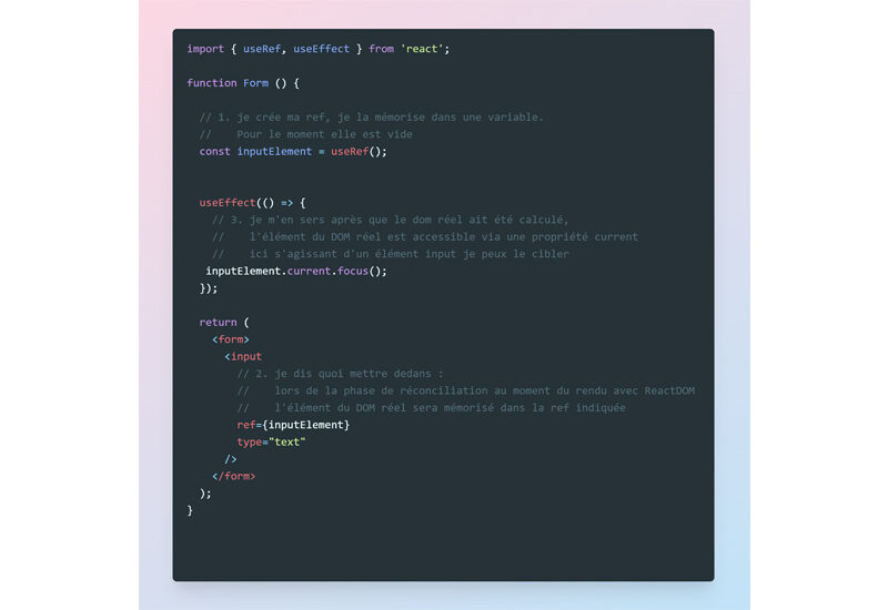 Exemple code useRefs